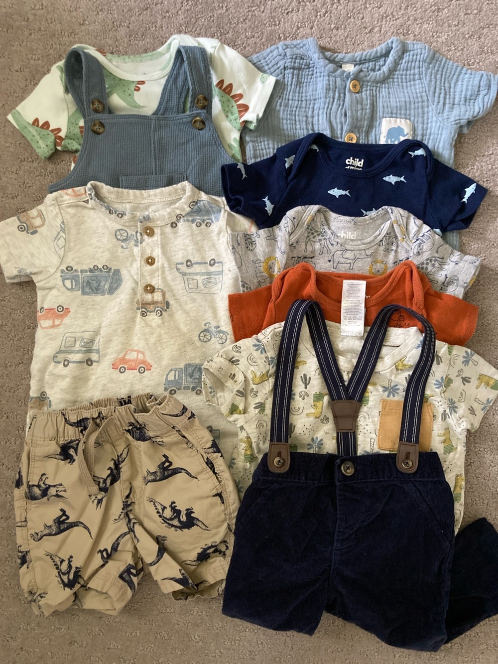 10-pc Bundle assorted baby boy clothes, 12M.